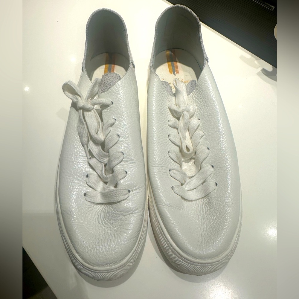 Sam Edelman leather sneakers- wore for a week. See bottoms. Barely worn.